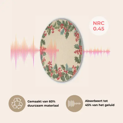 Hulstrand - Bessen - Beige Akoestische PET Vilt - Rond klein -USP_NL