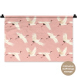 Modern - Kraanvogels - Roze Wandkleed katoen klein 269 -t3d_DE