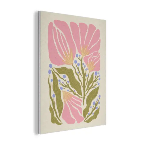 Bloemen - Bladeren - Abstract - Roze PET vilt klein -3d