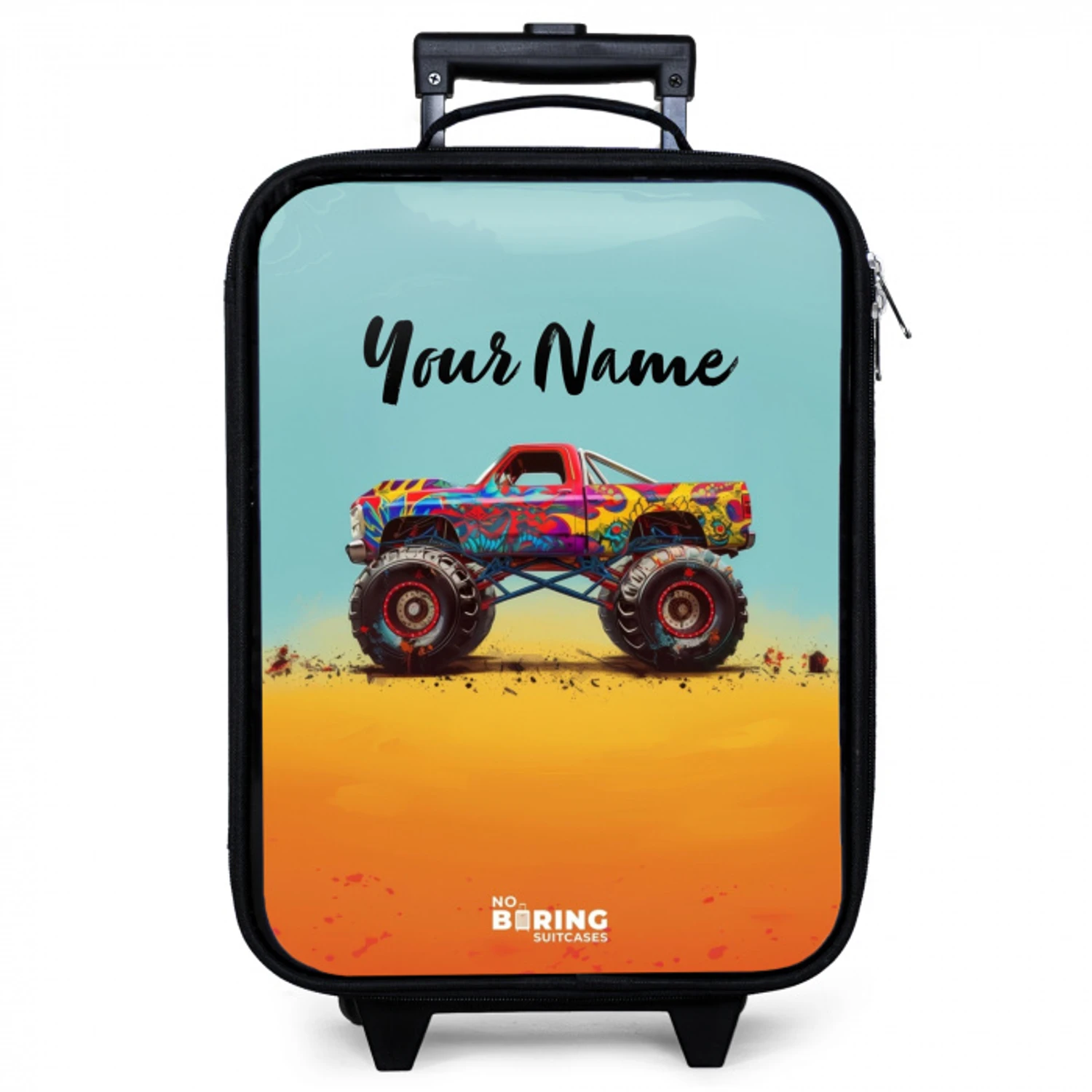 Monstertruck met Graffiti Print in het Zand Kinderkoffer - Zwart klein -zzz_website3d