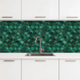 Schubben - Structuur - Diepgroene - Goud keuken achterwand 2 middel 871 -3d