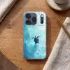 Schildpad - Zee - Blauw - Schittering Telefoonhoesje iPhone 17 Pro klein -sfeer1