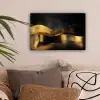 Zwart - Goud - Golven - Schaduw canvas 2cm klein -sfeer1