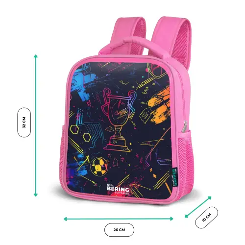 Neon sporttrofee design Kinderrugzak - Roze middel -productfoto_formaten