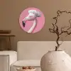 Flamingo - Roze - Koksmuts - Vogel Wandcirkel kunststof plaat 5mm dik klein -sfeer1