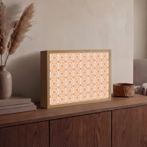Patroon - Retro - Kleur Light Box met batterij (Wandlamp) middel 907 -sfeer2