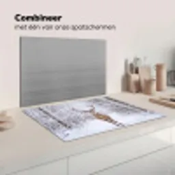 Hert - Winter - Bos - Natuur - Wit Inductie beschermer vinyl 3mm klein -wsfeer7_website