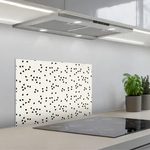Valentijn - Liefde - Wit - Zwart keuken achterwand spatscherm klein 900 -3d_schuin