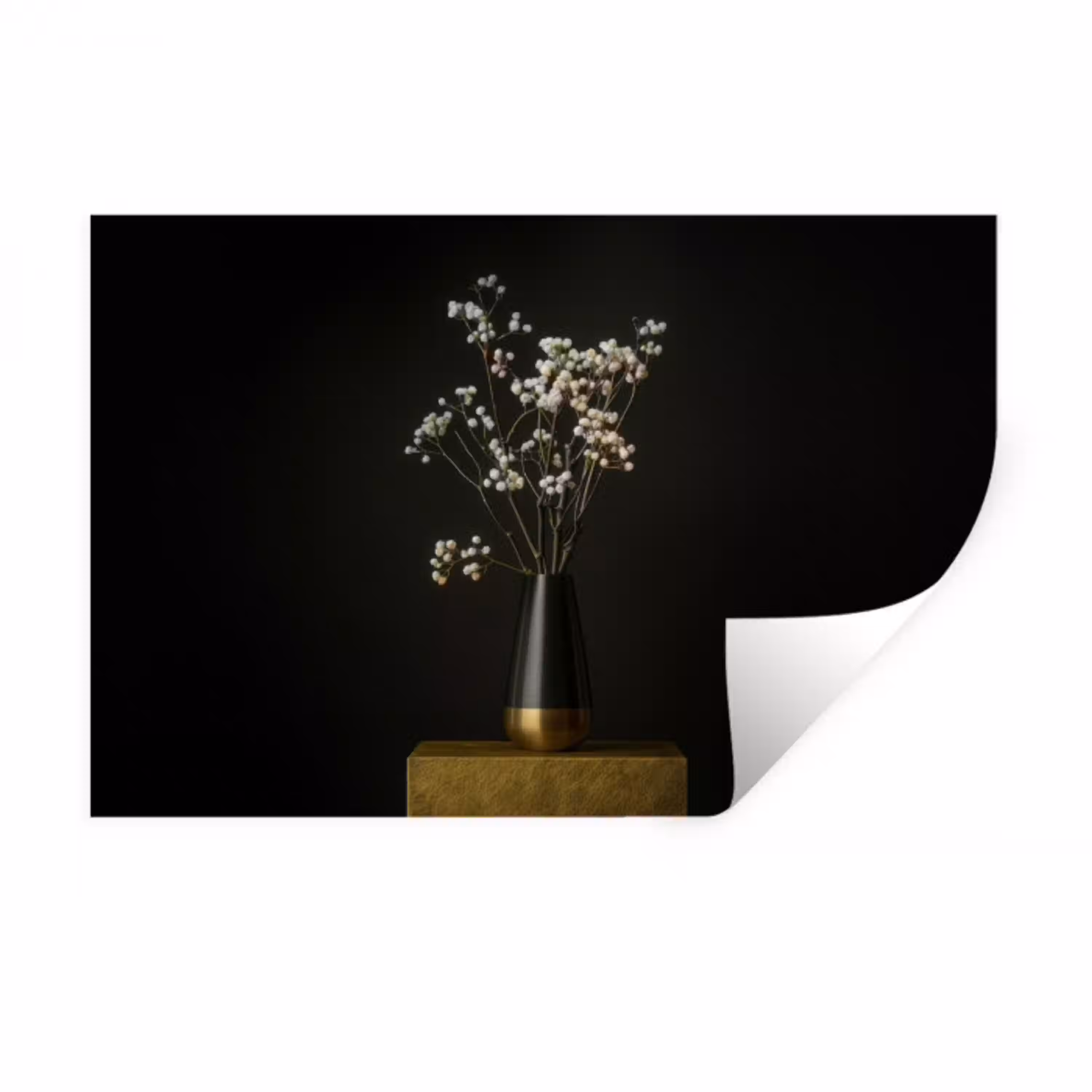 Bloembollen - Wit - Vaas - Minimalistisch Muursticker klein -3d