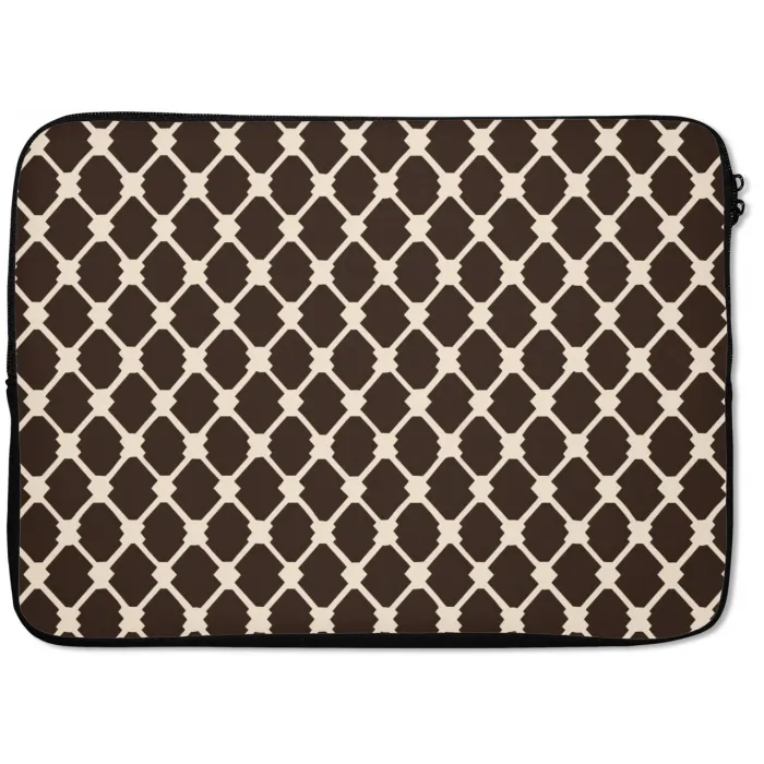 Bruin - Ruitpatroon - Geometrisch laptophoes neopreen klein 279 -zkaufland3dotto