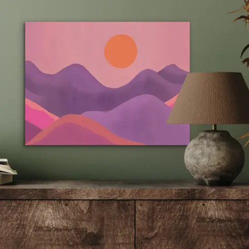Zon - Heuvels - Paars - Abstract PET vilt klein -sfeer2