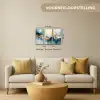Blauw - Abstract - Wit - Goud - Verf Canvas - Meerluiken 3 luik klein -sfeer6-formaat