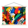 Abstract - Planten - Vormen - Kleurrijk textielposter latten blank klein -3d
