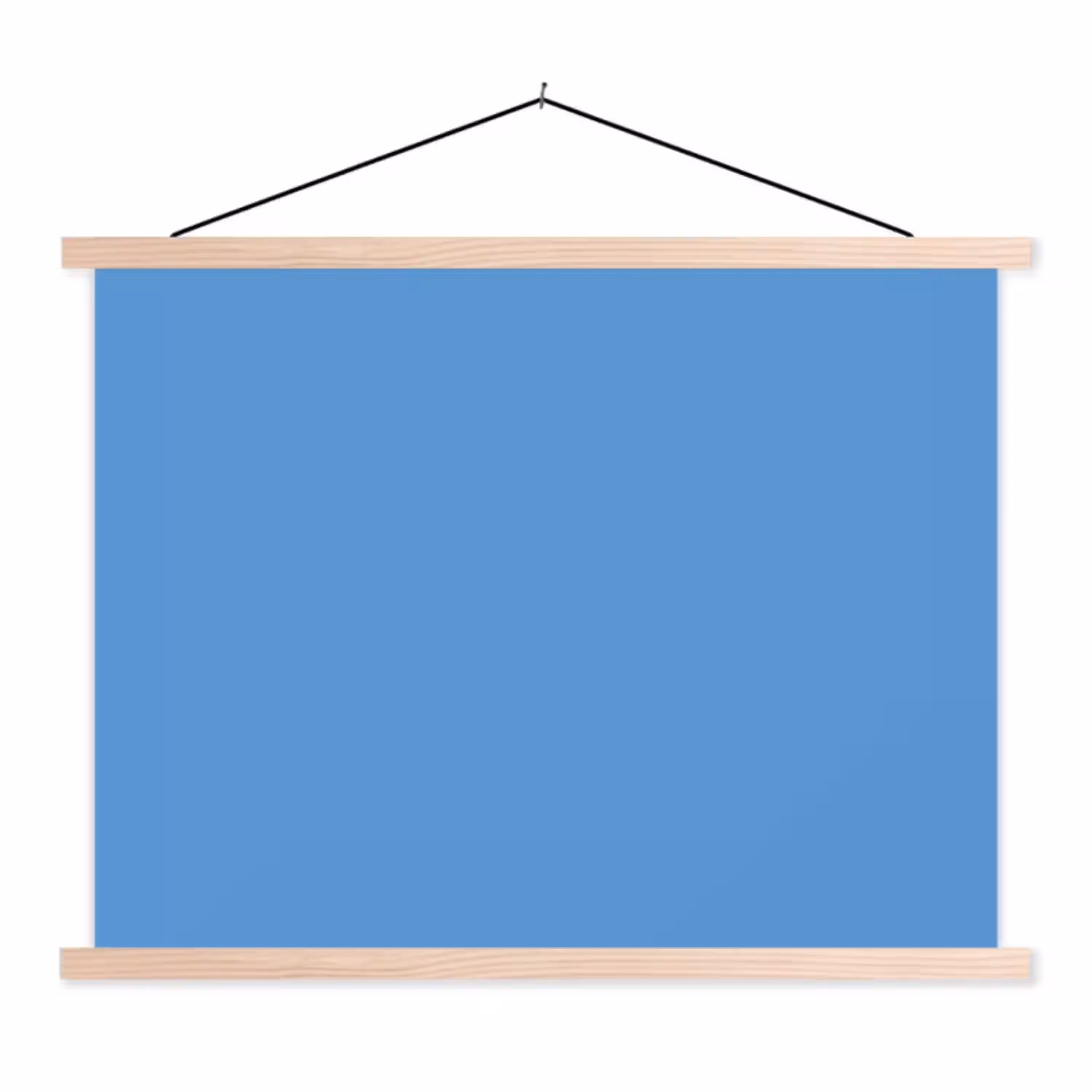 Cornflower - Blue - Blauw textielposter latten blank klein 122 -3d