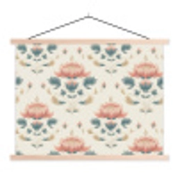 Lotus - Bloemen - Roze textielposter latten blank klein 122 -3d