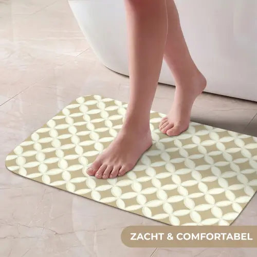 Symmetrisch - Motief - Beige Badmat klein 997 -USP_ZachtNL