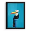 Tucan - Sokkel - Vogel - Koksmuts fotolijst zwart zonder passe partout klein -3d