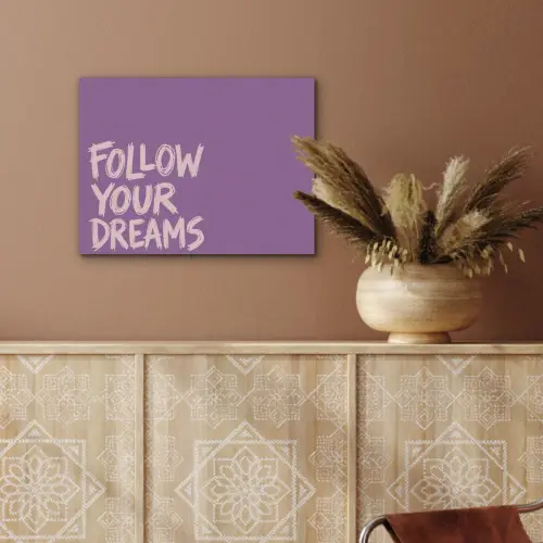 Follow your dreams - Paars - Penseeltextuur PET vilt klein -sfeer4