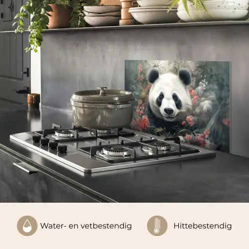 Panda - Wilde dieren - Bloemen - Natuur keuken achterwand spatscherm klein -usp_NL