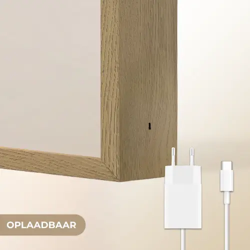 Bloem - Beige - Crème Light Box met batterij (Wandlamp) middel -USP_websiteoplaadbaarNL