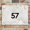 Beige marmer - Traditioneel Naambord Rechthoek middel -sfeer3