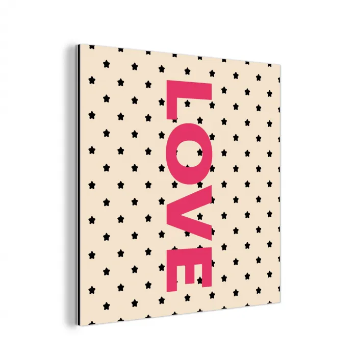 Love - Stippen - Roze aluminium wit klein -3d