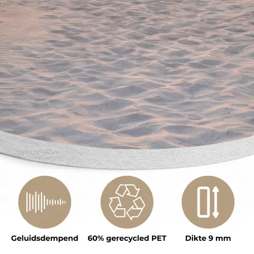Zonsondergang - Strand - Zand Akoestische PET Vilt - Rond klein -closeup_NL
