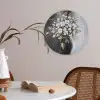 Bloemen - Wit - Vaas - Abstract Akoestische PET Vilt - Rond klein -sfeer3