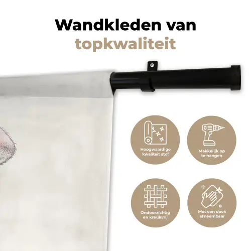 Paddenstoel - Konijn - Roze Wandkleed katoen klein -sfeer2