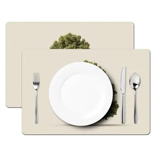 Eikenboom - Groen - Lichte achtergrond Placemat vinyl groot -zzsfeer2_Kitchenyeah-website