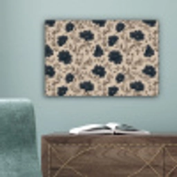 Motief - Bloemen - Zwart - Beige canvas 2cm klein 34 -sfeer4