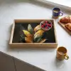 Gouden Bladcompositie – Botanische Luxe Dienblad Rechthoek middel -sfeer2
