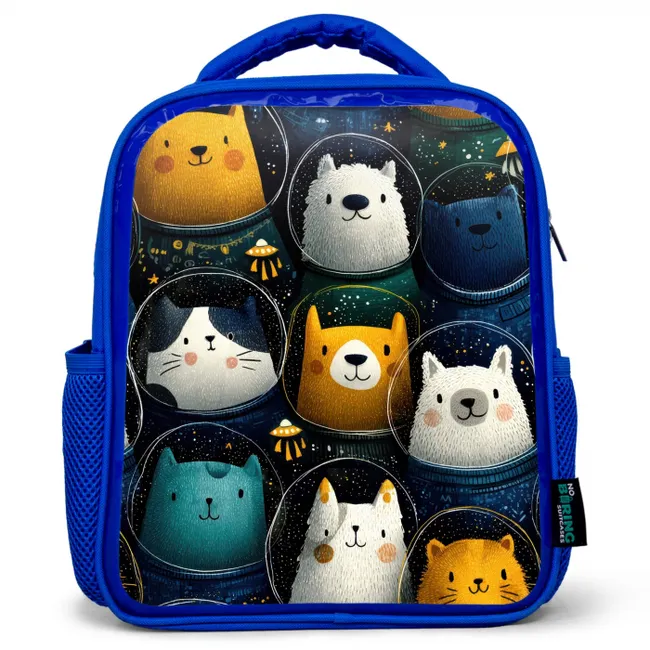 Dieren - Ruimtepakken - Sterren Kinderrugzak - Blauw middel -3d