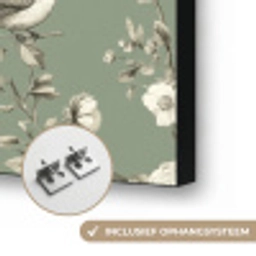 Botanisch - Vogels - Groen Textielframe zwart klein 947 -USP_ophangsysteemNL