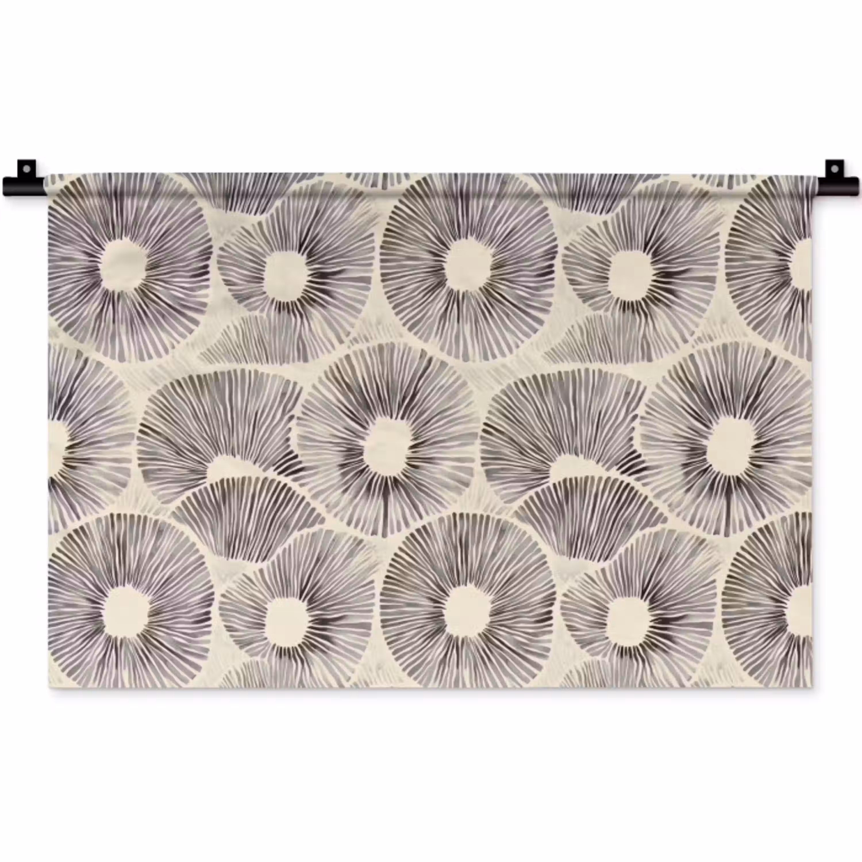 Cirkels - Patroon - Zwart Wandkleed katoen klein 269 -zz3d