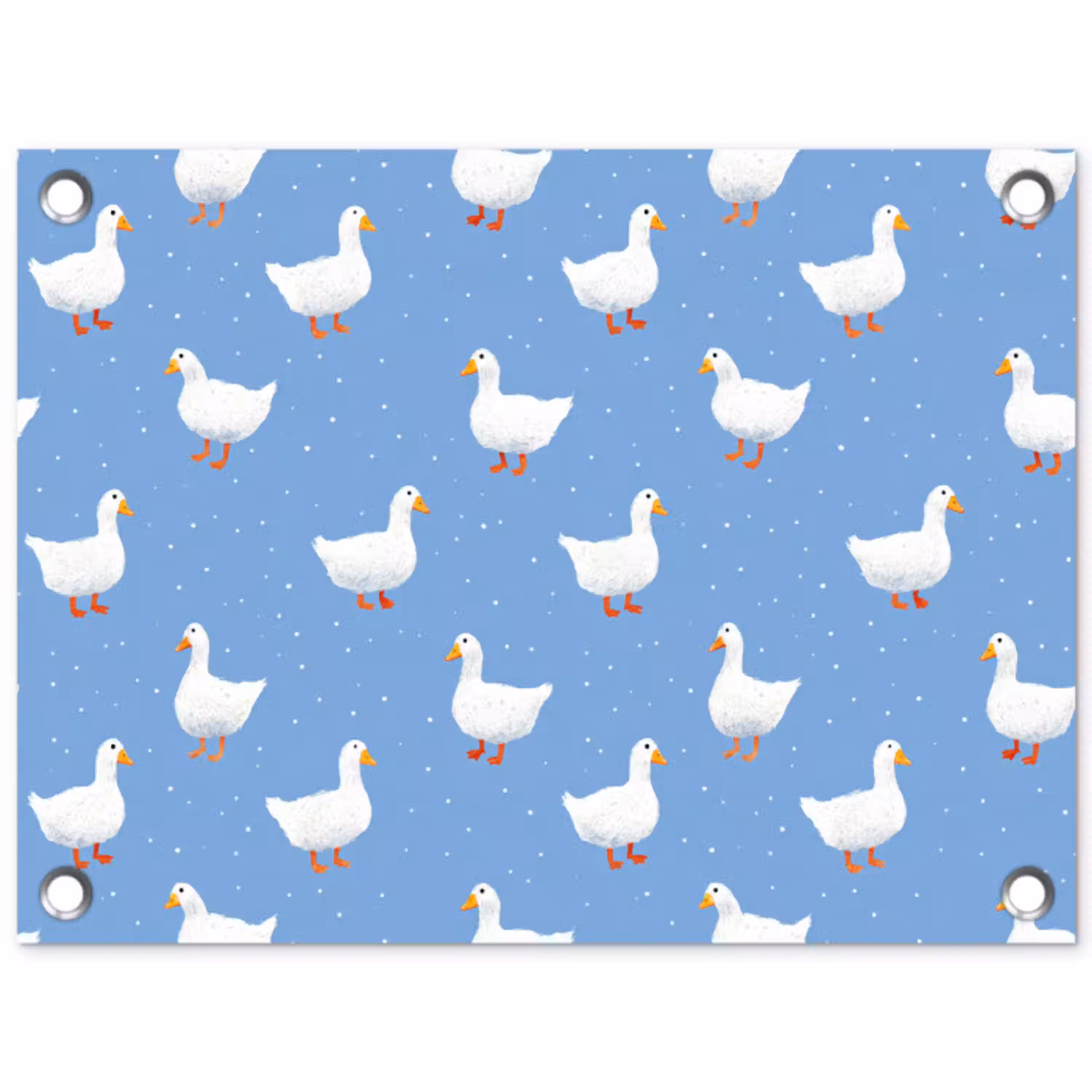 Ganzen - Elegant - Blauw tuinposter los doek klein 239 -3d