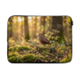 Houtsnip - Bos - Bladeren - Herfst - Gecamoufleerd laptophoes neopreen klein -3d
