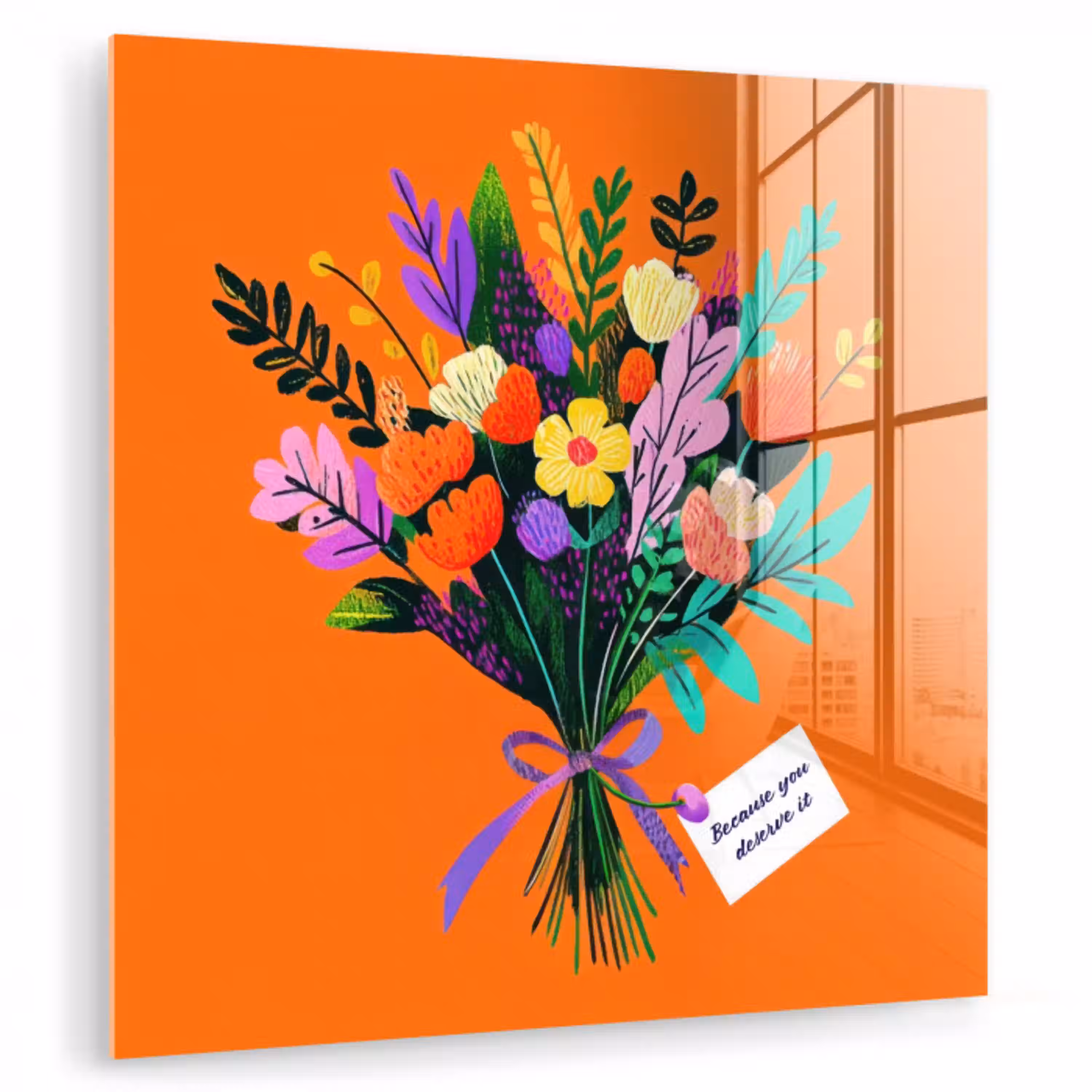 Kaartje - Boeket - Bloemen plexiglas 5mm klein -zzzproduct_nieuw