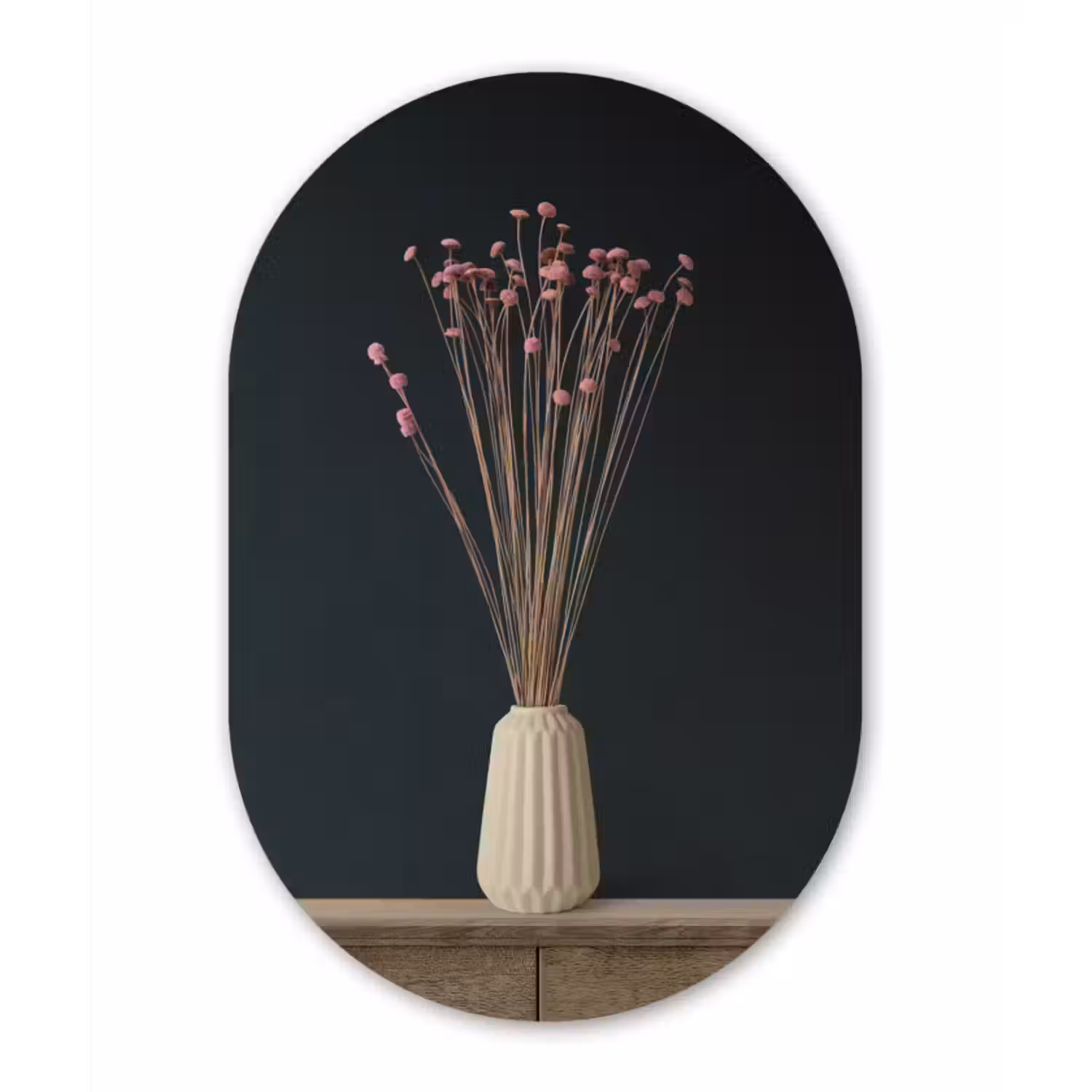 Muurovaal - Roze - Bloemen - Stilleven