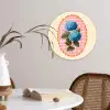 Bloemen - Blauw - Lijst - Bladeren Wandcirkel kunststof plaat 5mm dik klein -sfeer4
