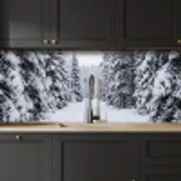 Bos - Winter - Sneeuw - Pad - Natuur keuken achterwand 2 middel -sfeer1
