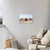 Strand - Huisjes - Kleurrijk - Duinen Tuinposter op houten frame 2 cm dik klein -sfeer1