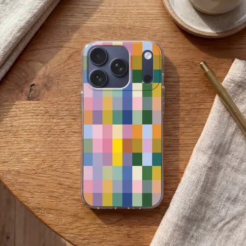 Blokken - Vierkant - Patroon - Gekleurd Telefoonhoesje iPhone 17 Pro klein -sfeer1