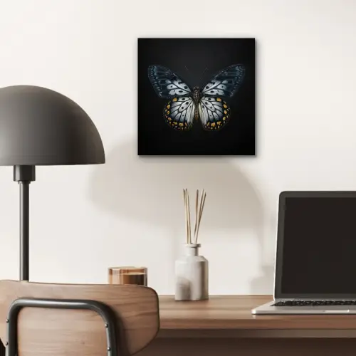 Vlinder - Monochroom - Balans aluminium wit klein -sfeer5