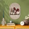 Kabouters - Kerst - Sneeuw - Puntmutsen Wandcirkel Ovaal Forex klein -sfeer2