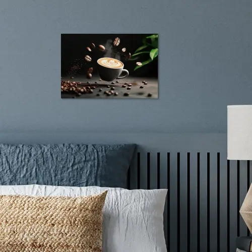 Cappuccino - Kop - Bonen - Bruin poster papier klein -sfeer2