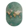 Wereldkaart - Gebroken tegels - Mozaïek Wandcirkel Ovaal Glas middel -3d