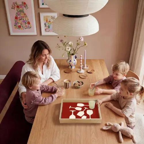 Wijnglazen - Silhouetten - Wit Dienblad Rechthoek middel -sfeer4