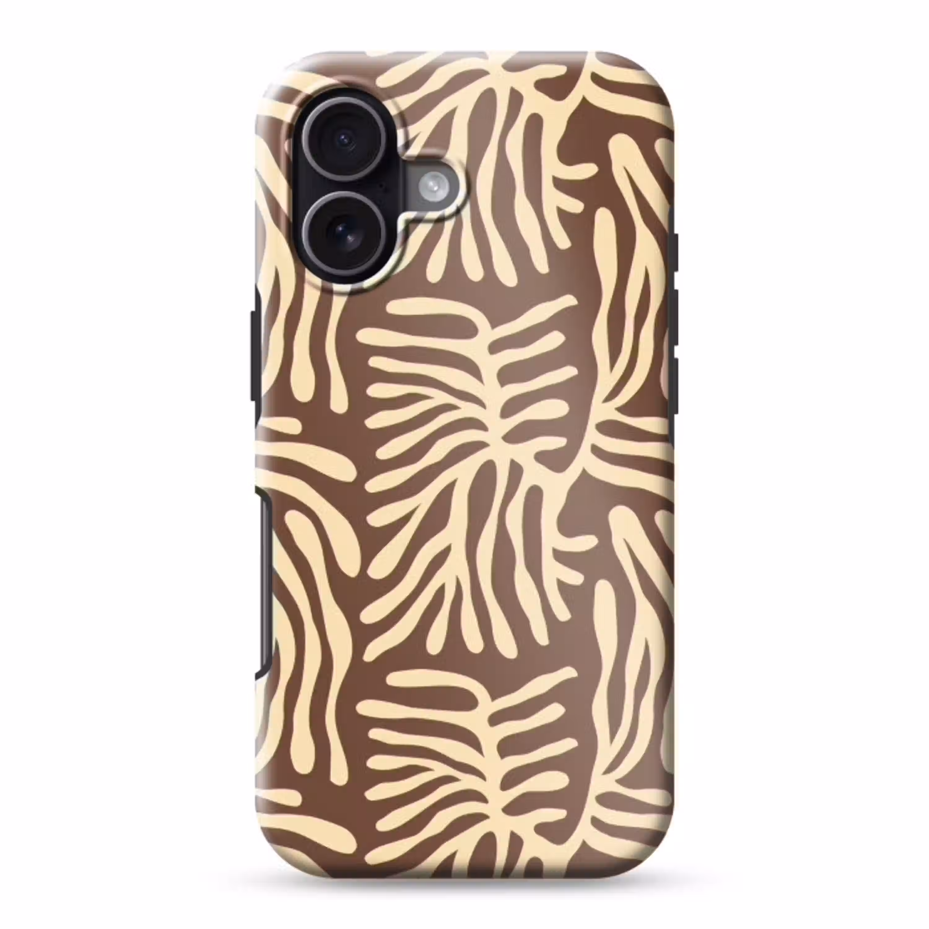 Bruin - Koraal - Expressief - Patroon Toughcase MagSafe Apple iPhone 17 klein 1017 -3d