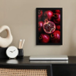 Granaatappel - Rood - Fruit fotolijst zwart zonder passe partout klein -sfeer1